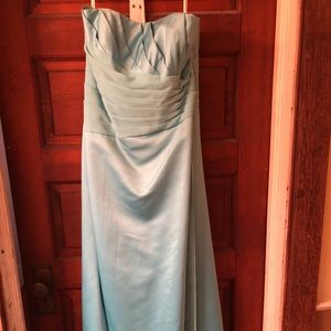 Teal David’s Bridal formal dress